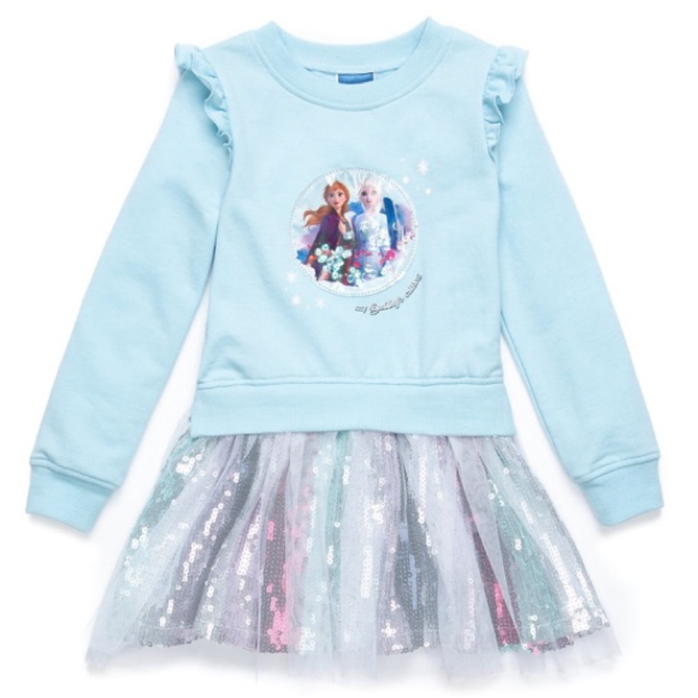BNWT Frozen 2 Sweatshirt Dress W/ Sequins & Tulle